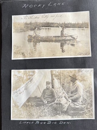 CANADA MOOSE HUNTING, GUIDES, CANOES & CAMP LIFE PHOTO ALBUM, 1916–1930, ROCKY LAKE / CRANBERRY POND / GREAT PUBNICO LAKE