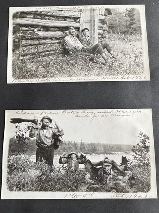 CANADA MOOSE HUNTING, GUIDES, CANOES & CAMP LIFE PHOTO ALBUM, 1916–1930, ROCKY LAKE / CRANBERRY POND / GREAT PUBNICO LAKE