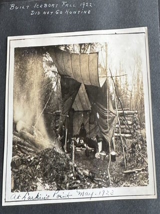 CANADA MOOSE HUNTING, GUIDES, CANOES & CAMP LIFE PHOTO ALBUM, 1916–1930, ROCKY LAKE / CRANBERRY POND / GREAT PUBNICO LAKE