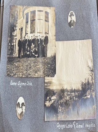 CORNELL UNIVERSITY SIGMA CHI FRATERNITY PHOTO ALBUM 1904-1905 STUDENTS IN DRAG TOBOGGAN RUN SPRING DAY CAMPUS SENIOR TRIP