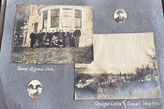 CORNELL UNIVERSITY SIGMA CHI FRATERNITY PHOTO ALBUM 1904-1905 STUDENTS IN DRAG TOBOGGAN RUN SPRING DAY CAMPUS SENIOR TRIP