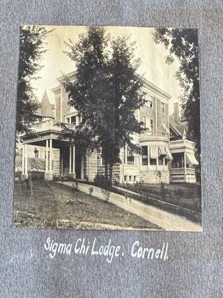 CORNELL UNIVERSITY SIGMA CHI FRATERNITY PHOTO ALBUM 1904-1905 STUDENTS IN DRAG TOBOGGAN RUN SPRING DAY CAMPUS SENIOR TRIP
