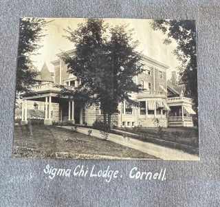 CORNELL UNIVERSITY SIGMA CHI FRATERNITY PHOTO ALBUM 1904-1905 STUDENTS IN DRAG TOBOGGAN RUN SPRING DAY CAMPUS SENIOR TRIP