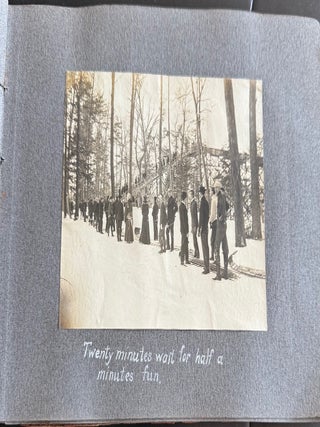 CORNELL UNIVERSITY SIGMA CHI FRATERNITY PHOTO ALBUM 1904-1905 STUDENTS IN DRAG TOBOGGAN RUN SPRING DAY CAMPUS SENIOR TRIP