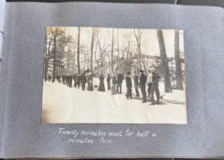 CORNELL UNIVERSITY SIGMA CHI FRATERNITY PHOTO ALBUM 1904-1905 STUDENTS IN DRAG TOBOGGAN RUN SPRING DAY CAMPUS SENIOR TRIP
