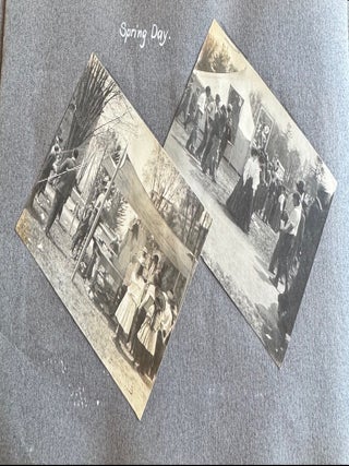CORNELL UNIVERSITY SIGMA CHI FRATERNITY PHOTO ALBUM 1904-1905 STUDENTS IN DRAG TOBOGGAN RUN SPRING DAY CAMPUS SENIOR TRIP