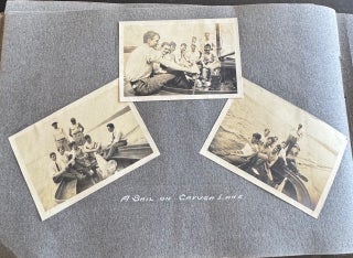 CORNELL UNIVERSITY SIGMA CHI FRATERNITY PHOTO ALBUM 1904-1905 STUDENTS IN DRAG TOBOGGAN RUN SPRING DAY CAMPUS SENIOR TRIP