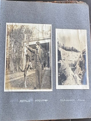 CORNELL UNIVERSITY SIGMA CHI FRATERNITY PHOTO ALBUM 1904-1905 STUDENTS IN DRAG TOBOGGAN RUN SPRING DAY CAMPUS SENIOR TRIP