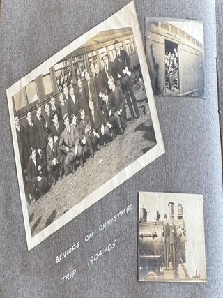 CORNELL UNIVERSITY SIGMA CHI FRATERNITY PHOTO ALBUM 1904-1905 STUDENTS IN DRAG TOBOGGAN RUN SPRING DAY CAMPUS SENIOR TRIP