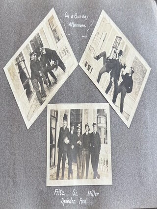 CORNELL UNIVERSITY SIGMA CHI FRATERNITY PHOTO ALBUM 1904-1905 STUDENTS IN DRAG TOBOGGAN RUN SPRING DAY CAMPUS SENIOR TRIP