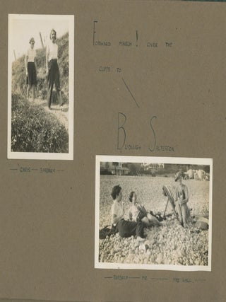 GIRLS TRIP - FUN WITH BOYS ON THE BEACH, EXMOUTH, ENGLAND, 1937 PHOTO ALBUM