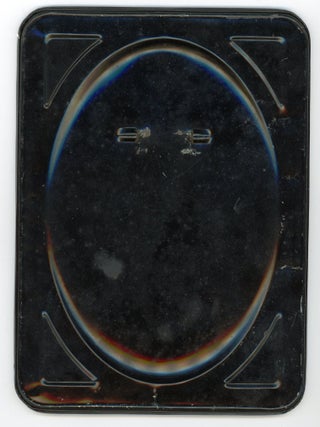 LARGE 1940S AFRICAN AMERICAN MAN FORMAL PORTRAIT CELLULOID METAL PLAQUE PHOTO