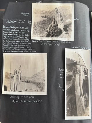 CALIFORNIA WESTERN HUNTING & FISHING PHOTO ALBUM 1915-1947 STRIPED BASS PHEASANT GROUSE CLEAR LAKE NAPA BIG SUR