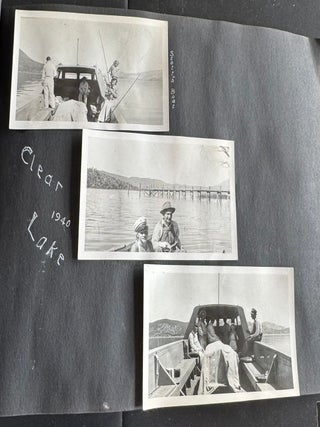 CALIFORNIA WESTERN HUNTING & FISHING PHOTO ALBUM 1915-1947 STRIPED BASS PHEASANT GROUSE CLEAR LAKE NAPA BIG SUR