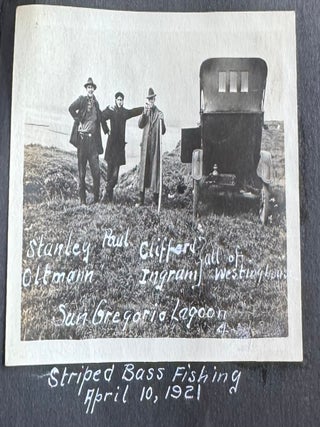 CALIFORNIA WESTERN HUNTING & FISHING PHOTO ALBUM 1915-1947 STRIPED BASS PHEASANT GROUSE CLEAR LAKE NAPA BIG SUR