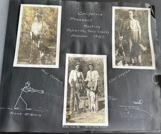 CALIFORNIA WESTERN HUNTING & FISHING PHOTO ALBUM 1915-1947 STRIPED BASS PHEASANT GROUSE CLEAR LAKE NAPA BIG SUR