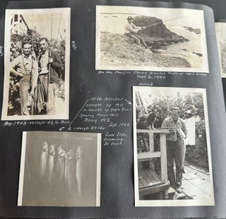CALIFORNIA WESTERN HUNTING & FISHING PHOTO ALBUM 1915-1947 STRIPED BASS PHEASANT GROUSE CLEAR LAKE NAPA BIG SUR