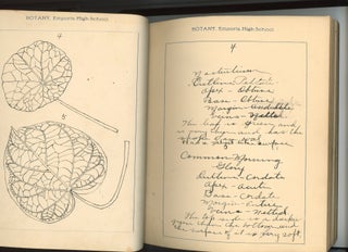BOTANY NOTE BOOK EMPORIA HIGH SCHOOL KANSAS STUDENT MANUSCRIPT WITH 78 HAND-DRAWN BOTANICAL STUDIES