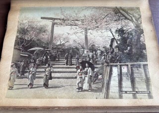 U.S.S. BALTIMORE NAVAL TRAVEL SCRAPBOOK WITH MEIJI JAPAN & EGYPT HAND-COLORED PHOTOGRAPHS, CRUCIFIXION & GOKUMON, 1898 ST. KITTS PROGRAM