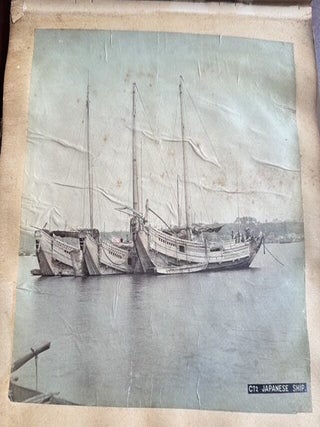 U.S.S. BALTIMORE NAVAL TRAVEL SCRAPBOOK WITH MEIJI JAPAN & EGYPT HAND-COLORED PHOTOGRAPHS, CRUCIFIXION & GOKUMON, 1898 ST. KITTS PROGRAM