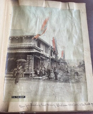 U.S.S. BALTIMORE NAVAL TRAVEL SCRAPBOOK WITH MEIJI JAPAN & EGYPT HAND-COLORED PHOTOGRAPHS, CRUCIFIXION & GOKUMON, 1898 ST. KITTS PROGRAM