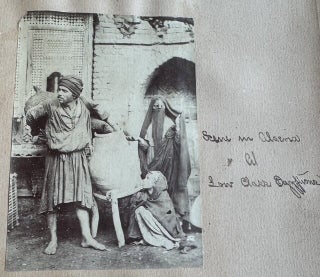 U.S.S. BALTIMORE NAVAL TRAVEL SCRAPBOOK WITH MEIJI JAPAN & EGYPT HAND-COLORED PHOTOGRAPHS, CRUCIFIXION & GOKUMON, 1898 ST. KITTS PROGRAM