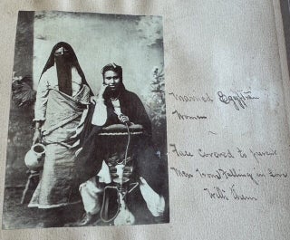 U.S.S. BALTIMORE NAVAL TRAVEL SCRAPBOOK WITH MEIJI JAPAN & EGYPT HAND-COLORED PHOTOGRAPHS, CRUCIFIXION & GOKUMON, 1898 ST. KITTS PROGRAM