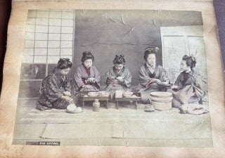 U.S.S. BALTIMORE NAVAL TRAVEL SCRAPBOOK WITH MEIJI JAPAN & EGYPT HAND-COLORED PHOTOGRAPHS, CRUCIFIXION & GOKUMON, 1898 ST. KITTS PROGRAM