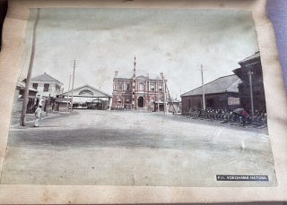 U.S.S. BALTIMORE NAVAL TRAVEL SCRAPBOOK WITH MEIJI JAPAN & EGYPT HAND-COLORED PHOTOGRAPHS, CRUCIFIXION & GOKUMON, 1898 ST. KITTS PROGRAM