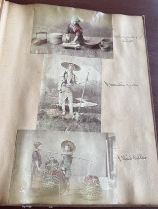 U.S.S. BALTIMORE NAVAL TRAVEL SCRAPBOOK WITH MEIJI JAPAN & EGYPT HAND-COLORED PHOTOGRAPHS, CRUCIFIXION & GOKUMON, 1898 ST. KITTS PROGRAM