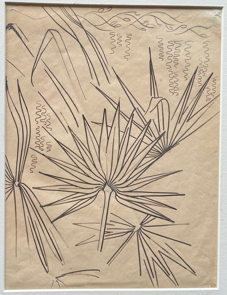 Item #1679 WALTER INGLIS ANDERSON ORIGINAL PEN & INK DRAWING &ldquo;PALMETTOS&rdquo; C. 1960&ndash;1965 WITH 1989 PROVENANCE