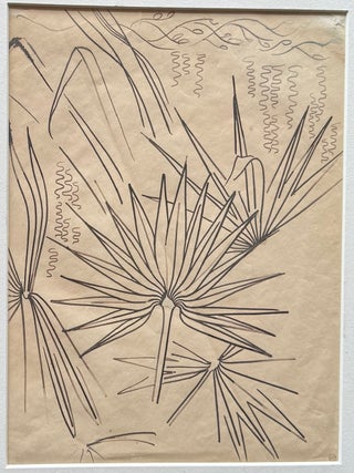 WALTER INGLIS ANDERSON ORIGINAL PEN & INK DRAWING &ldquo;PALMETTOS&rdquo; C. 1960&ndash;1965 WITH 1989...