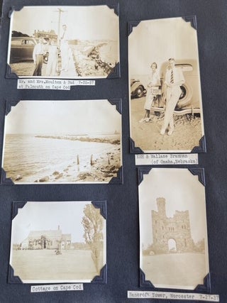 1930s WOMAN PHOTOGRAPHER PHOTO ALBUM ORANGE MASSACHUSETTS 400+ SNAPSHOTS 1936 FLOOD HAMPTON BEACH AIRMEET