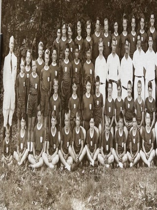 1952 CAMP ROPIOA PANORAMIC GROUP PHOTOGRAPH JAMAICA NEW YORK BOYS SUMMER CAMP
