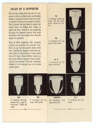 BAUER & BLACK SUSPENSORIES MEN&rsquo;S SUPPORTER BOOKLET 1951 MEDICAL ADVERTISING EPHEMERA