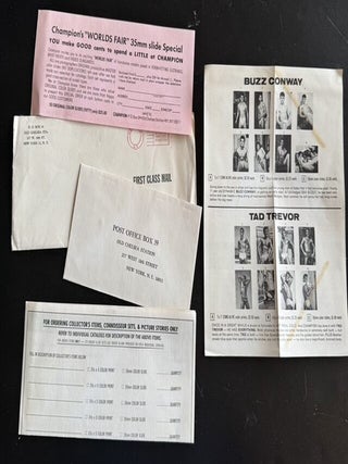 1960S&ndash;EARLY 1970S GAY MALE EROTICA MAIL-ORDER ARCHIVE &mdash; PHYSIQUE / SLIDE / BOOKLET PROMOTIONAL EPHEMERA WITH ENVELOPES