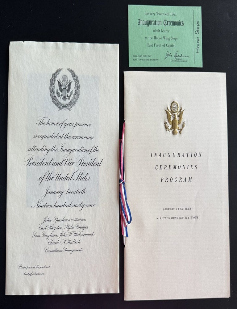 Item #1728 JOHN F. KENNEDY 1961 PRESIDENTIAL INAUGURATION INVITATION, PROGRAM, TICKET & PORTRAITS