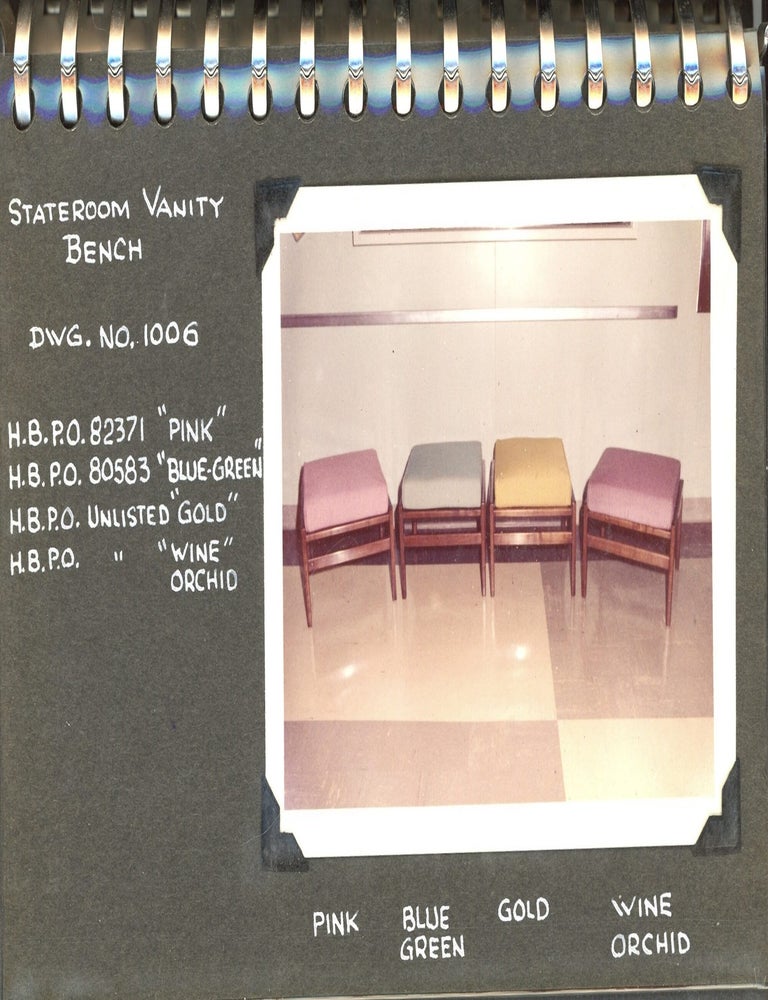 Item #1739 MID-CENTURY PASSENGER SHIP INTERIOR DESIGN AND COSTUME REFERENCE ALBUM, 1965