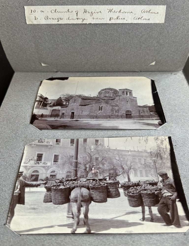 Item #1741 EARLY 20TH-CENTURY TRAVEL PHOTOGRAPH ALBUM: EGYPT, CONSTANTINOPLE, GREECE, DALMATIA, PRAGUE, CORFU, AND THE WEST INDIES