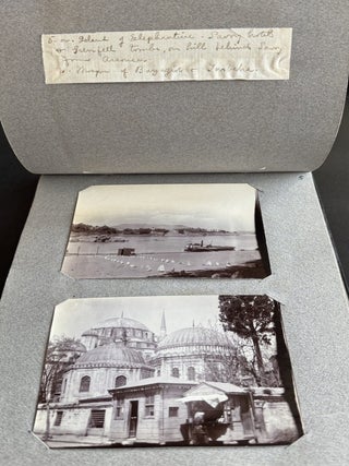 EARLY 20TH-CENTURY TRAVEL PHOTOGRAPH ALBUM: EGYPT, CONSTANTINOPLE, GREECE, DALMATIA, PRAGUE, CORFU, AND THE WEST INDIES