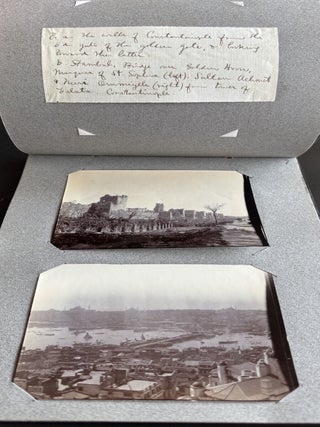 EARLY 20TH-CENTURY TRAVEL PHOTOGRAPH ALBUM: EGYPT, CONSTANTINOPLE, GREECE, DALMATIA, PRAGUE, CORFU, AND THE WEST INDIES