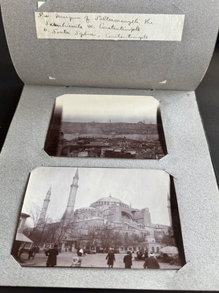 EARLY 20TH-CENTURY TRAVEL PHOTOGRAPH ALBUM: EGYPT, CONSTANTINOPLE, GREECE, DALMATIA, PRAGUE, CORFU, AND THE WEST INDIES