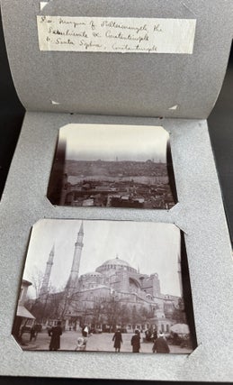 EARLY 20TH-CENTURY TRAVEL PHOTOGRAPH ALBUM: EGYPT, CONSTANTINOPLE, GREECE, DALMATIA, PRAGUE, CORFU, AND THE WEST INDIES