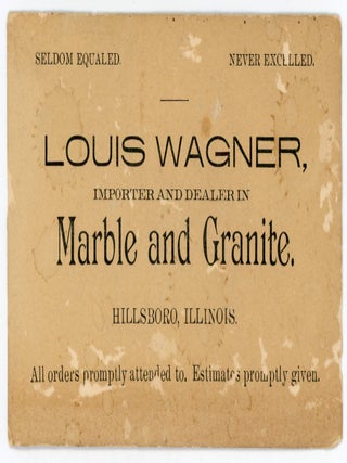 MARBLE WORKS HEADSTONES MONUMENTS BUSINESS CARDS HILLSBORO IL 1880s