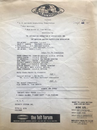 MALE BODY BUILDERS – SERGIO OLIVA (MR. OLYMPIA) AND FRANK ZANE (MR. AMERICA), 1968-1975 PHOTO ALBUM