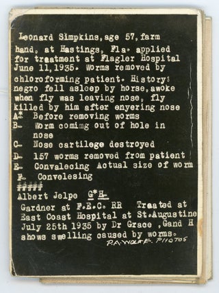 MEDICAL - NOT FOR THE SQUEAMISH - 1935 AFRICAN AMERICAN MAN WITH WORMS