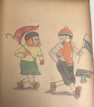 1937 ORIGINAL CHILD ART by 10 YEAR OLD BROOKLYN GIRL - REMINISCENT OF HENRY DARGER