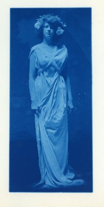 Item #259 STUNNING CYANOTYPE OF A WOMAN c. 1900 LARGE PHOTO