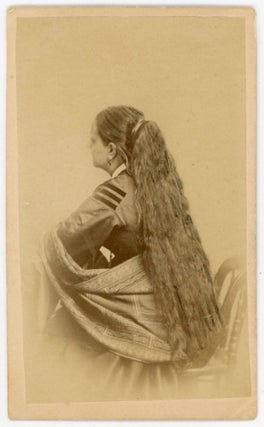 Item #263 REAR VIEW WOMAN SHOWS OFF HER LONG HAIR CDV PHOTO c 1870s