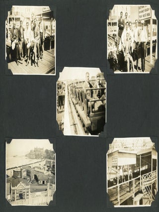 1920s AMUSEMENT PARK PHOTO ALBUM PAGES - ROLLER COASTERS